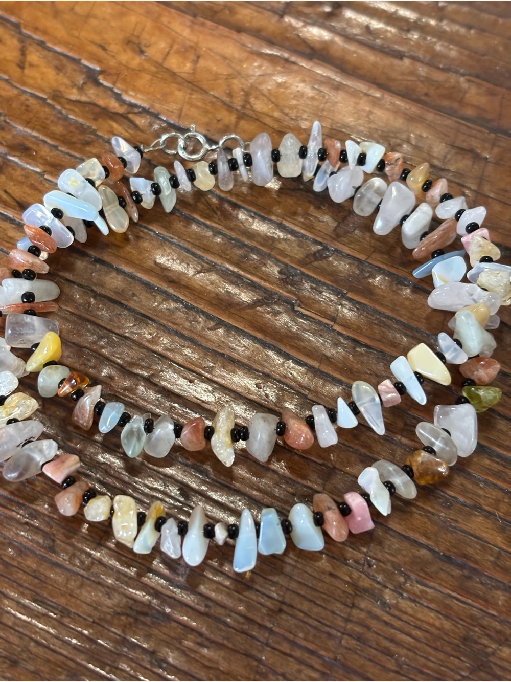 Multi-Stone Pastel Chip Necklace - Unbranded